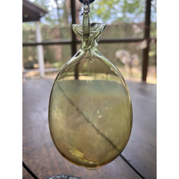 SET of 3 Vintage Italian Artisan HAND BLOWN GLASS Fruit Ornaments + Stands - Picture 15 of 16